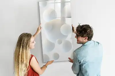Glazen magneetbord met abstracte sfeerprint