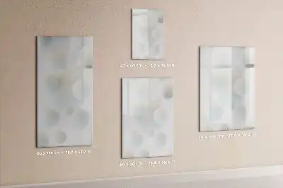 Glazen magneetbord met abstracte sfeerprint