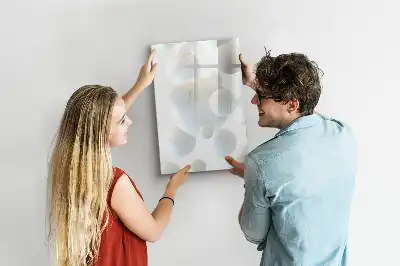 Glazen magneetbord met abstracte sfeerprint