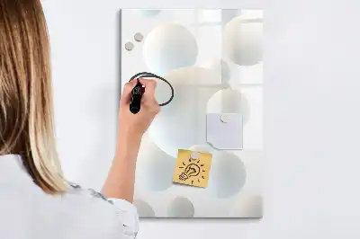 Glazen magneetbord met abstracte sfeerprint