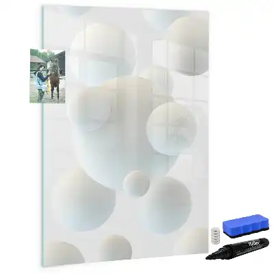 Glazen magneetbord met abstracte sfeerprint