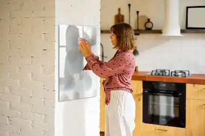 Glazen magneetbord met abstracte sfeerprint