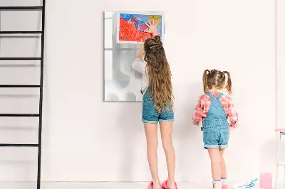 Glazen magneetbord met abstracte sfeerprint