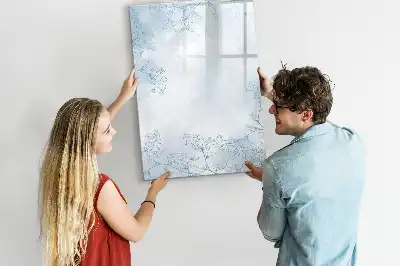 Magnetisch glazen memobord met bloemenschets