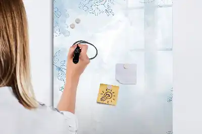 Magnetisch glazen memobord met bloemenschets