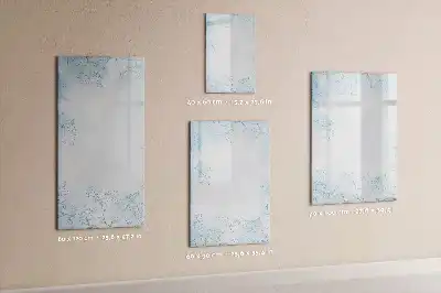 Magnetisch glazen memobord met bloemenschets