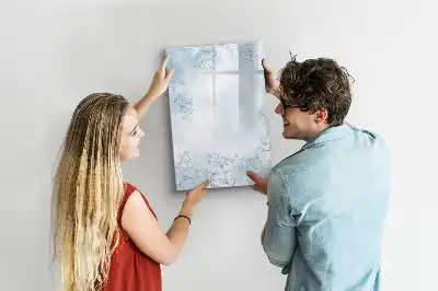 Magnetisch glazen memobord met bloemenschets