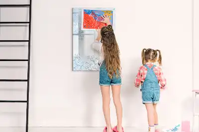 Magnetisch glazen memobord met bloemenschets