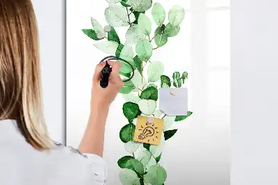 Glazen magneetbord met decoratieve print met rietbladeren