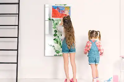 Glazen magneetbord met decoratieve print met rietbladeren