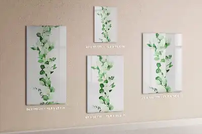 Glazen magneetbord met decoratieve print met rietbladeren