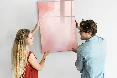 Magnetisch memobord van glas roze marmer effect