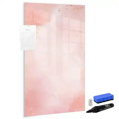 Magnetisch memobord van glas roze marmer effect