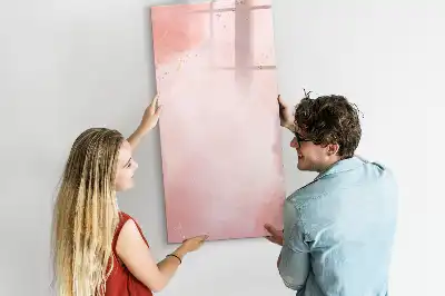 Magnetisch memobord van glas roze marmer effect