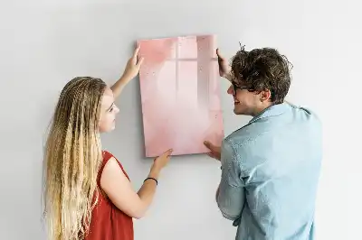 Magnetisch memobord van glas roze marmer effect