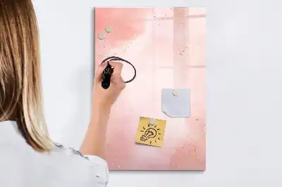 Magnetisch memobord van glas roze marmer effect