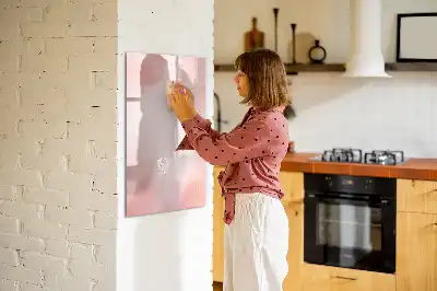 Magnetisch memobord van glas roze marmer effect