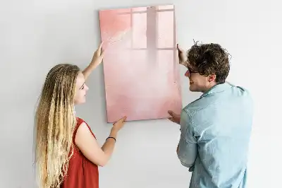 Magnetisch memobord van glas roze marmer effect