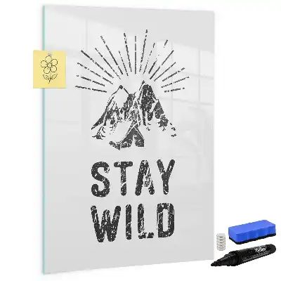 Glazen magneetbord met decoratieve print Wilde bergen