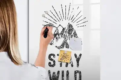 Glazen magneetbord met decoratieve print Wilde bergen