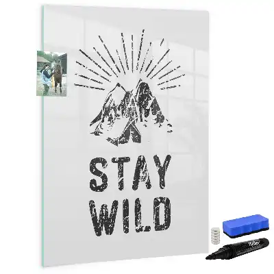 Glazen magneetbord met decoratieve print Wilde bergen