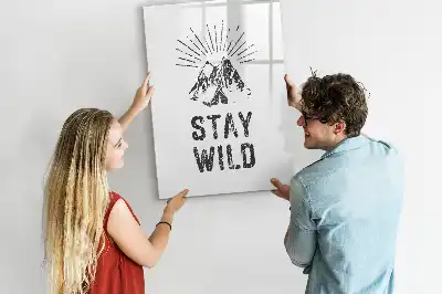 Glazen magneetbord met decoratieve print Wilde bergen