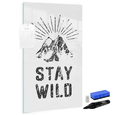 Glazen magneetbord met decoratieve print Wilde bergen