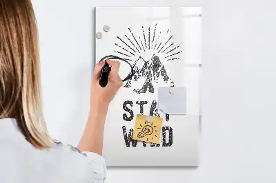 Glazen magneetbord met decoratieve print Wilde bergen