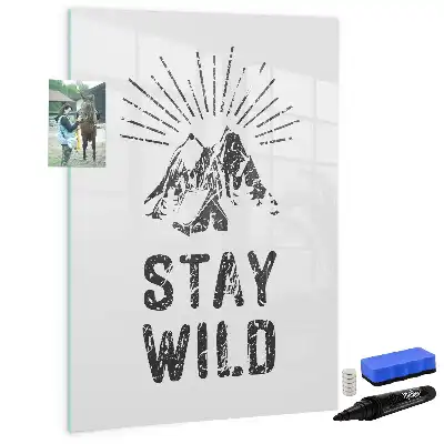 Glazen magneetbord met decoratieve print Wilde bergen