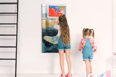 Glazen magneetbord met decoratieve print van een marmeren walvis