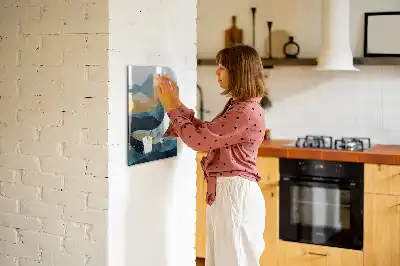 Glazen magneetbord met decoratieve print van een marmeren walvis