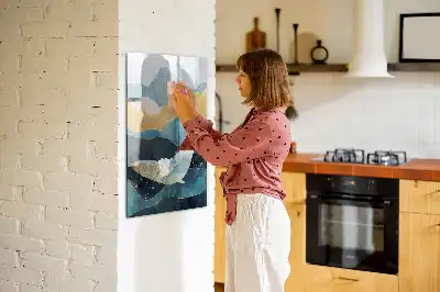 Glazen magneetbord met decoratieve print van een marmeren walvis