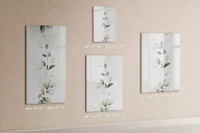 Magnetisch glazen memobord voor aan de muur met rietbladeren