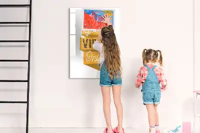 Glazen magneetbord met decoratieve print Alleen goede vibes