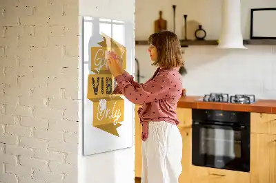 Glazen magneetbord met decoratieve print Alleen goede vibes