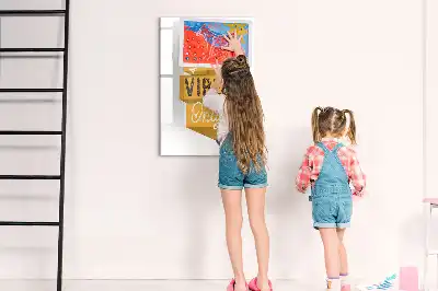 Glazen magneetbord met decoratieve print Alleen goede vibes