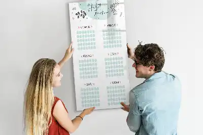 Magnetisch glazen memobord voor aan de muur gewoonte-tracker
