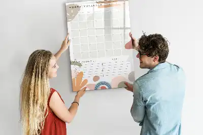 Glazen maandplanner magnetisch memobord voor aan de muur