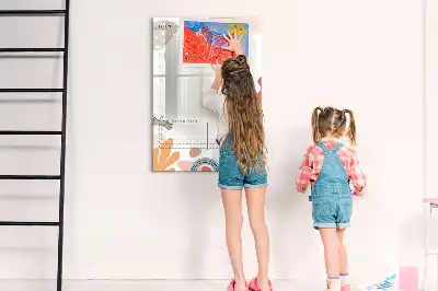 Glazen maandplanner magnetisch memobord voor aan de muur
