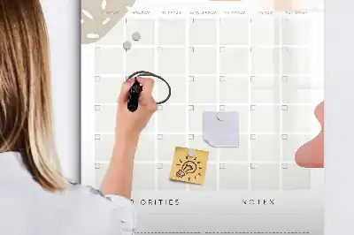 Glazen maandplanner magnetisch memobord voor aan de muur
