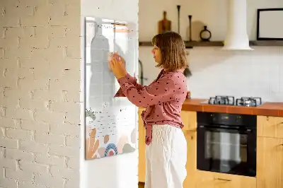 Glazen maandplanner magnetisch memobord voor aan de muur