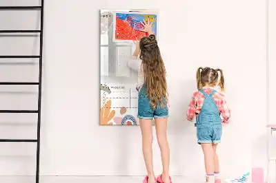 Glazen maandplanner magnetisch memobord voor aan de muur