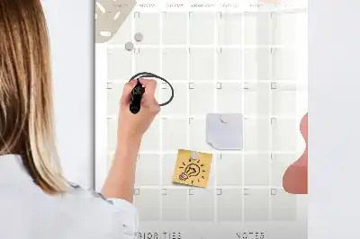 Glazen maandplanner magnetisch memobord voor aan de muur