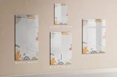 Glazen maandplanner magnetisch memobord voor aan de muur