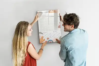 Glazen maandplanner magnetisch memobord voor aan de muur