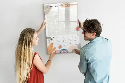 Glazen maandplanner magnetisch memobord voor aan de muur