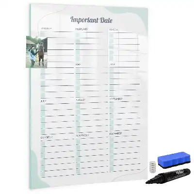 Magnetisch glazen memobord voor aan de muur belangrijke datums