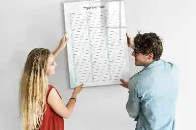 Magnetisch glazen memobord voor aan de muur belangrijke datums