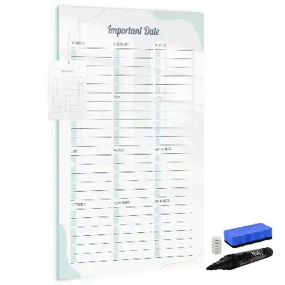 Magnetisch glazen memobord voor aan de muur belangrijke datums