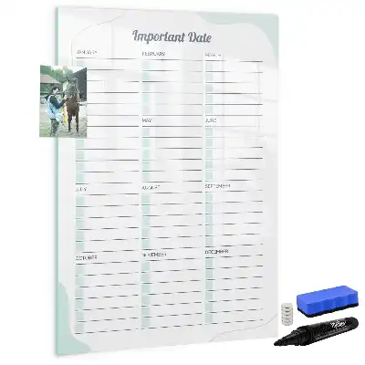 Magnetisch glazen memobord voor aan de muur belangrijke datums